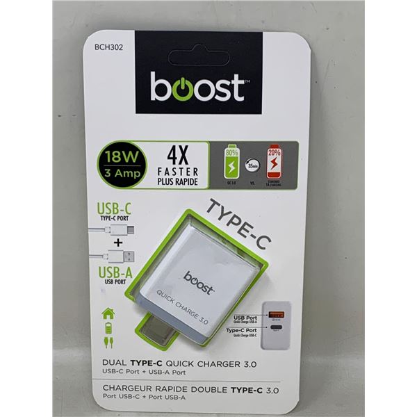 NEW Boost Dual Type-C Quick Charger 3.0
