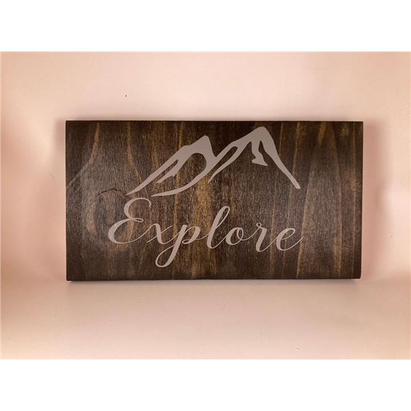 Explore 6X12 Inches. Made of Pine. Hooks on Back