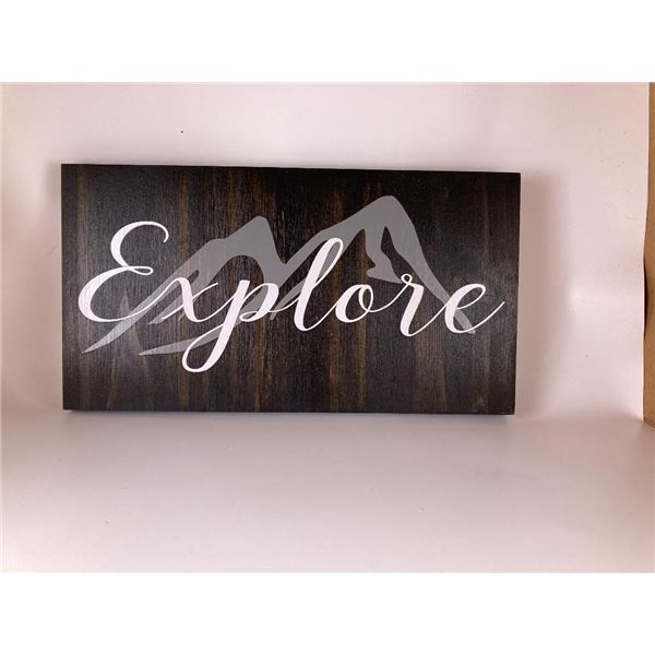 Explore 6X12 Inches. Made of Pine. Hooks on Back