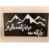 Image 1 : Adventure Awaits 6X12 Inches. Made of Pine. Hooks on Back