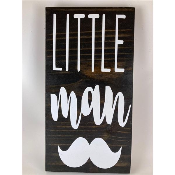 Little Man (with a mustache) 6X12 Inches. Made of Pine. Hooks on Back