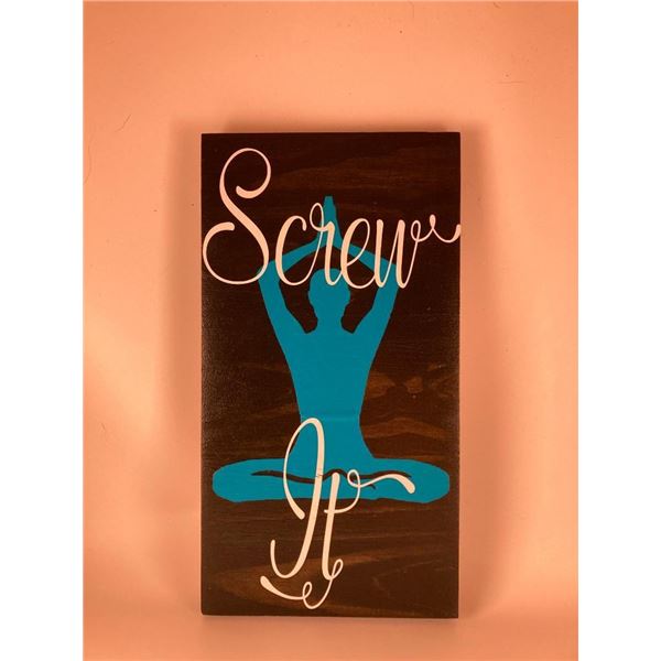 Screw It 6X12 Inches. Made of Pine. Hooks on Back