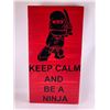 Image 1 : Keep Calm and be a ninja (Red) 6X12 Inches. Made of Pine. Hooks on Back