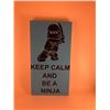 Image 1 : Keep Calm and be a ninja (Blue) 6X12 Inches. Made of Pine. Hooks on Back