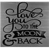 Image 1 : Love you to the moon and back (grey) 12X12 Inches. Made of Pine. Hooks on Back