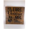 Image 1 : Our First Christmas as Mr &Mrs 12X12 Inches. Made of Pine. Hooks on Back