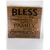 Image 1 : Bless the food before us, the familyt besides us and the love between us 12X12 Inches. Made of Pine.