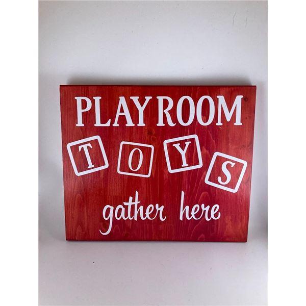 Playroom Toys gather here 12X12 Inches. Made of Pine. Hooks on Back