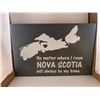 Image 1 : No Matter where I roam Nova Scotia will always be my home 18X24 Inches. Made of Pine. Hooks on Back