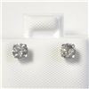 Image 1 : 14K White Gold Canadian Diamond (0.46Ct,I1-3,G-H) Solitaire Stud Earrings appraisal certificate $142