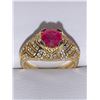 Image 1 : Ladies Natural Ruby Solitaire 1.38 Carat Ring with CZ side stones certificate Value $1400.00