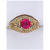 Image 2 : Ladies Natural Ruby Solitaire 1.38 Carat Ring with CZ side stones certificate Value $1400.00