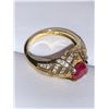 Image 3 : Ladies Natural Ruby Solitaire 1.38 Carat Ring with CZ side stones certificate Value $1400.00