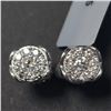 Image 1 : Ladies .925 Silver with 18 Diamonds (.50Ct, Vs-Si, F-G) Earrings (~weight 2.4g), Appraised Retail $1
