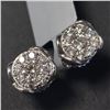 Image 2 : Ladies .925 Silver with 18 Diamonds (.50Ct, Vs-Si, F-G) Earrings (~weight 2.4g), Appraised Retail $1