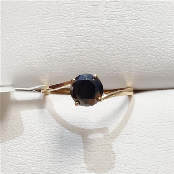 10K Yellow Gold Black Diamond(1.2ct) Ring (~Size 6.5) (~weight 1.58g), Made in Canada, Appraised Ret