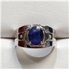 Image 1 : Silver Natural Blue Sapphire(3ct) 2 Cz(0.06ct) Ring (~Size 10)(~weight 7.55g), Appraised Retail $860