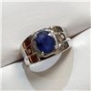 Image 2 : Silver Natural Blue Sapphire(3ct) 2 Cz(0.06ct) Ring (~Size 10)(~weight 7.55g), Appraised Retail $860