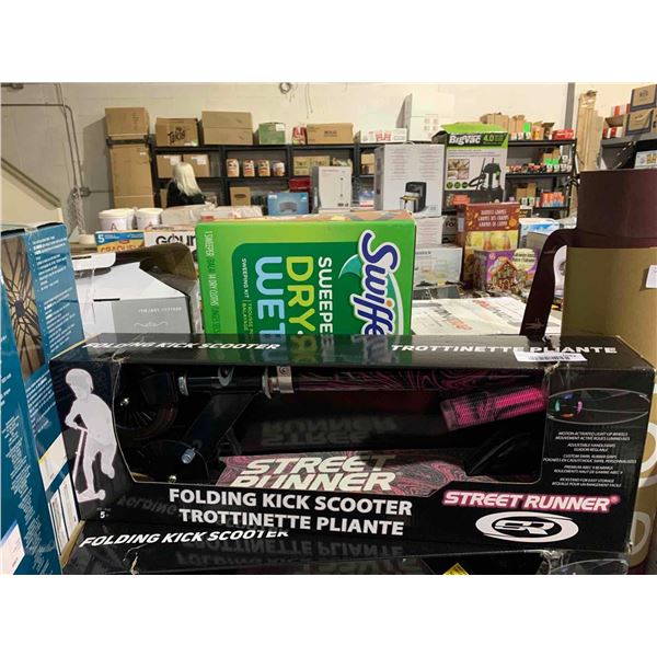 Street Runner Folding Kick Scooter w/ light up wheels & Adjustable Handle bars