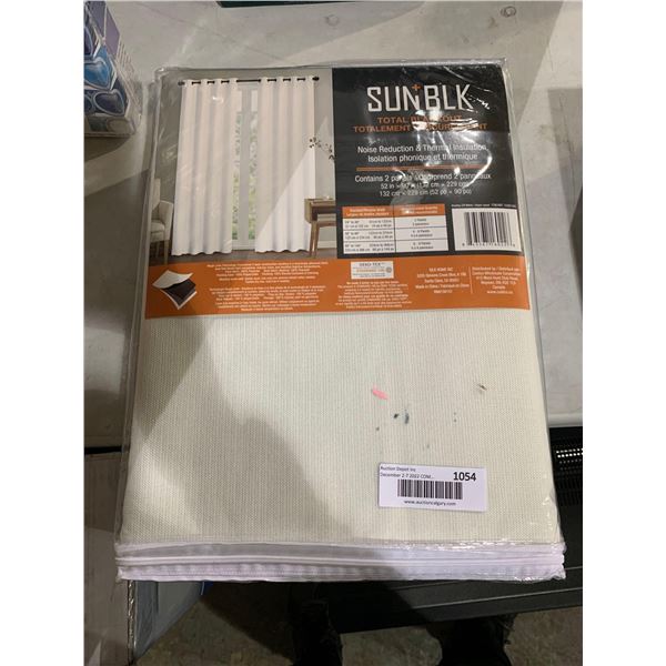 SUNBLK Total Blackout Contains 2 Panels 52"x90"Bradley off white Curtains