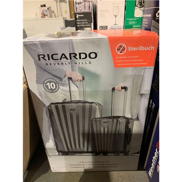 Ricardo Beverly Hills 2pc polycarbonate luggage set anti-microbial touch points