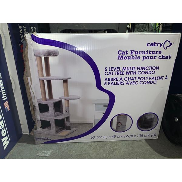 Catry Cat Furniture 5 Level Multi-function cat tree with Condo  60cmLx49cmWx138cmH