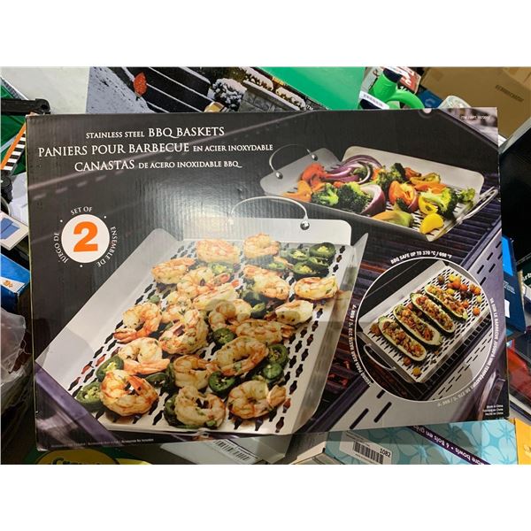 Stainless Steel BBQ Baskets Set of 2