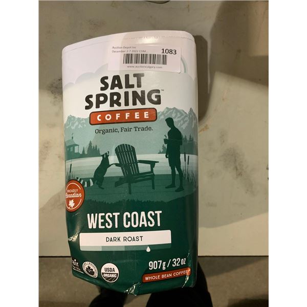 Salt Spring Coffee West Coast Dark Roast 907g Whole Bean