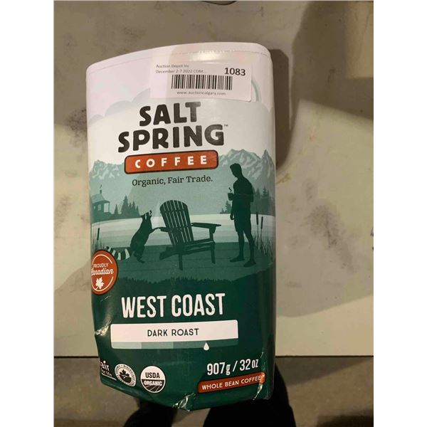 Salt Spring Coffee West Coast Dark Roast 907g Whole Bean