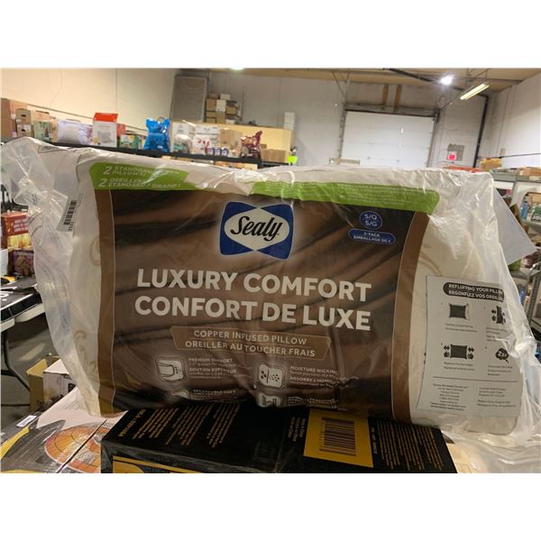 Sealy Luxury Comfort Copper Insulated Pillow S/Q 2Pack