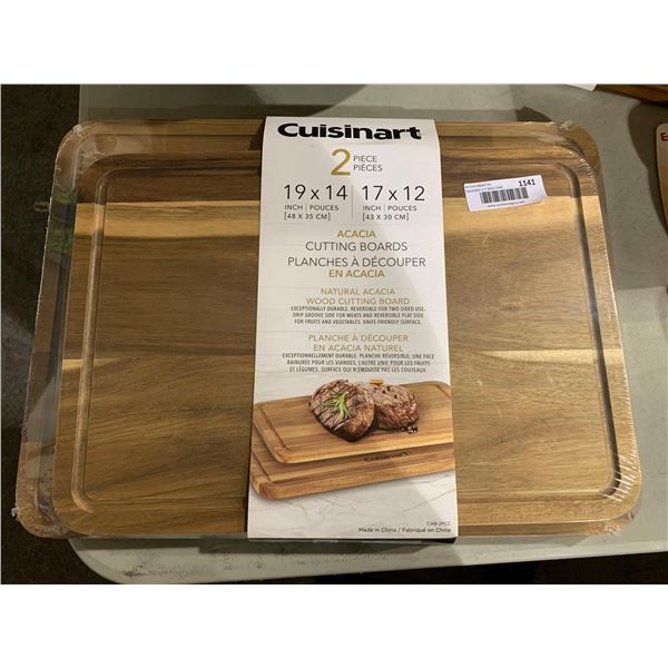 NEW Cuisinart 2 Piece Acacia Cutting boards 19x14" and 17x12"