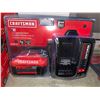 Image 1 : NEW Craftsman V20 Lithium Ion 4.0Ah Lithium Ion Battery & Charger Kit