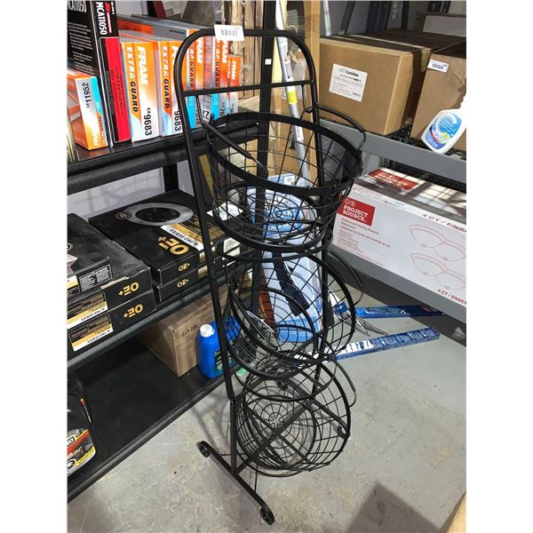 3 Tier Hanging Removable Basket Rack Black Finish