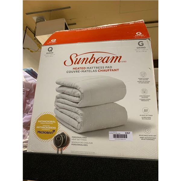 Sunbeam Heated Mattress Pad QUEEN size