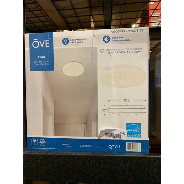 Ove Tika 11.4x11.4x3" Flushmount Light Fixture