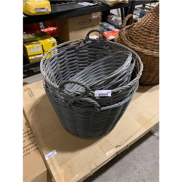 Lot of 2 Vintage Large Demijohn "Bonbonne" Wicker Wine Bottle Baskets - No Bottles