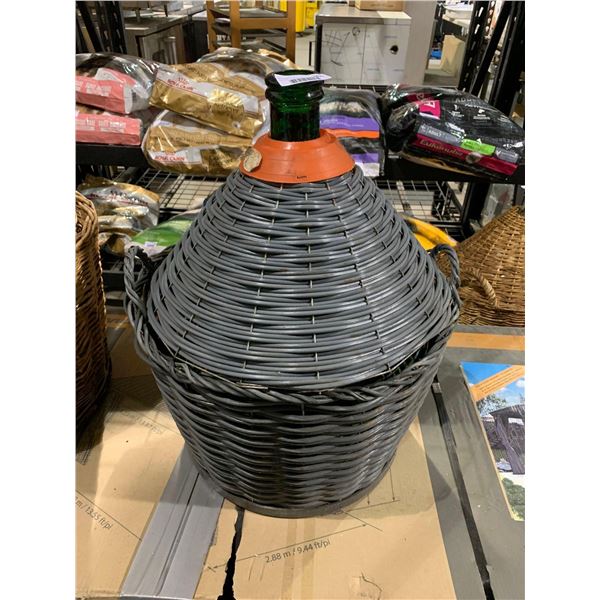 Vintage Large Glass Demijohn "Bonbonne" Wicker Wine Bottle