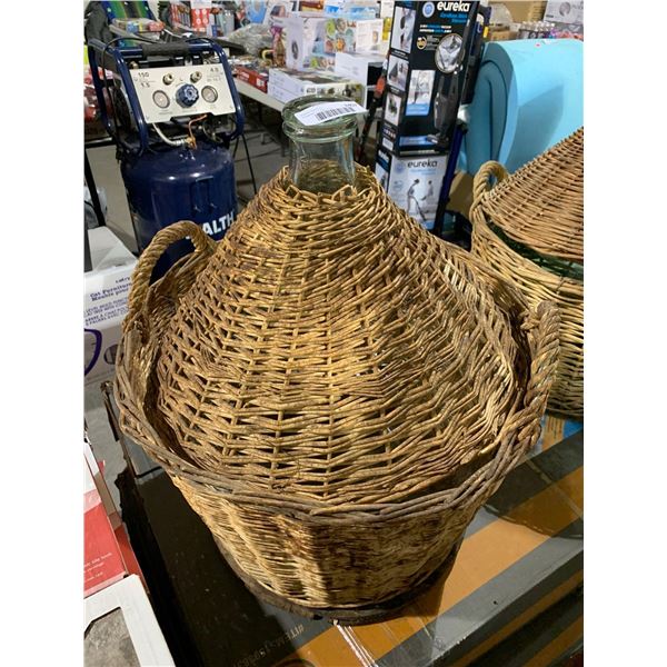 Vintage Large Glass Demijohn "Bonbonne" Wicker Wine Bottle
