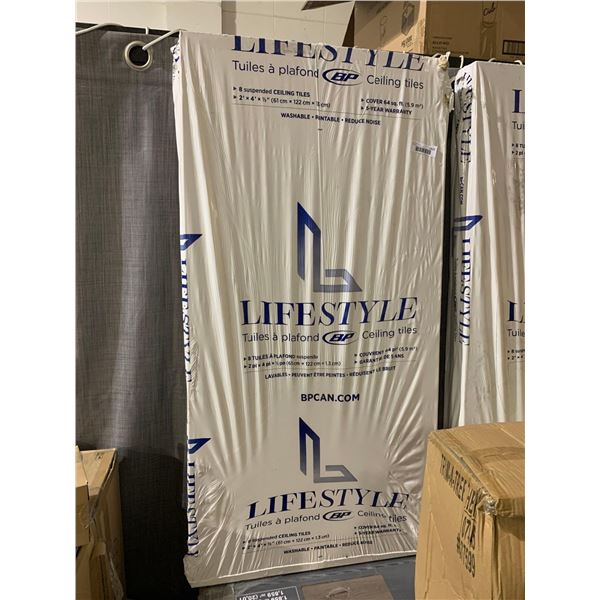 Lifestyle 2'x4' Suspended Ceiling Tiles - 8 Count - Some minor damage as seen in photos