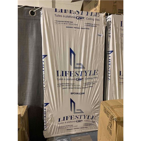 Lifestyle 2'x4' Suspended Ceiling Tiles - 8 Count - Some minor damage as seen in photos