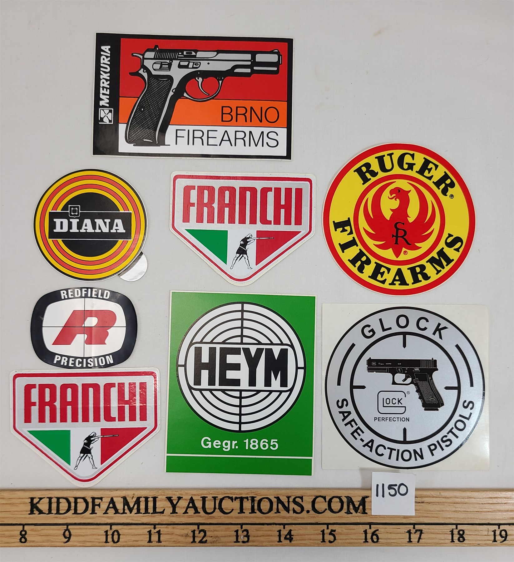LOT OF 8 - MIXED FIREARMS DECALS - Kidd Family Auctions