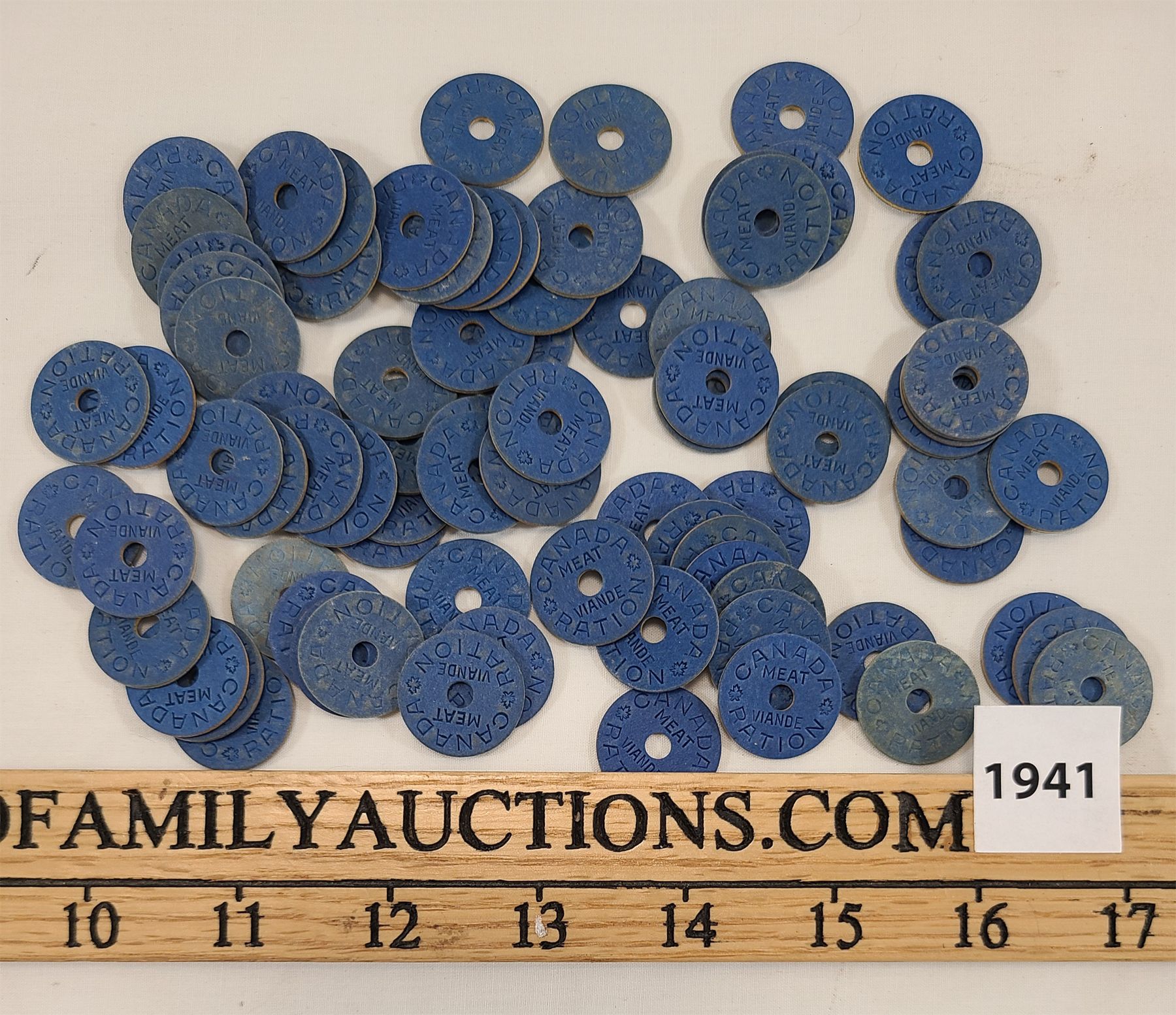 Meat Ration Token QTY OF WWII CANADIAN MEAT RATION TOKENS