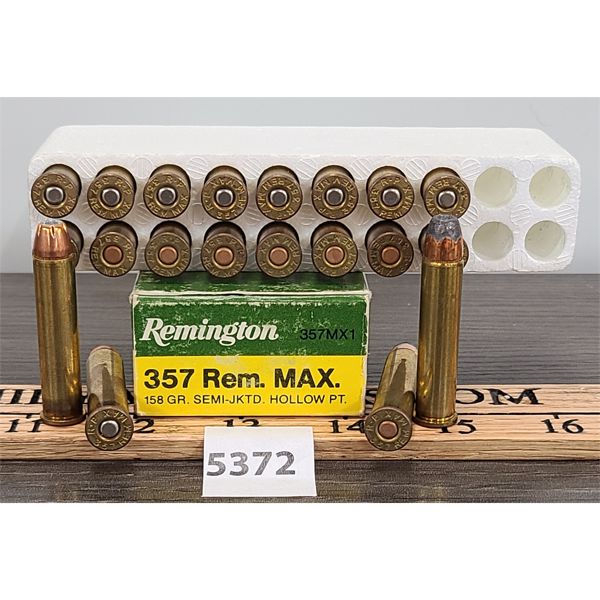 357 Max Rimless Cartridge AMMO: 20X REMINGTN 357 REM MAX. 158GR SEMI-JKTD HOLLOW POINT - Kidd ...