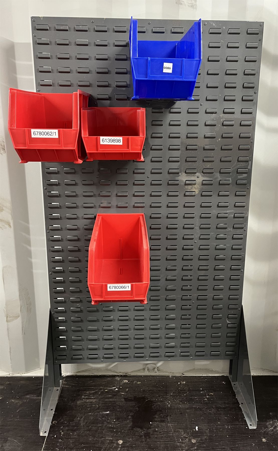 3 X 5 FOOT PARTS RACK W/ 34 BINS - ALL BINS NOT SEEN