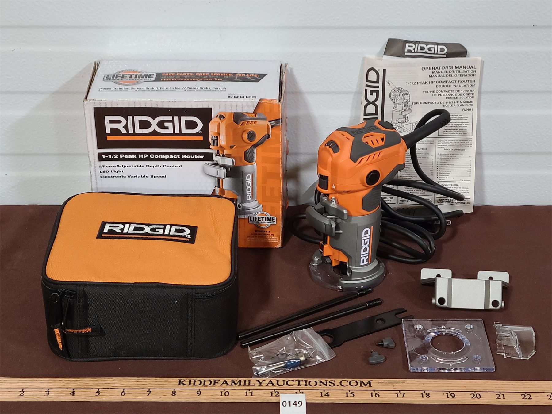 RIDGID - 1-1.5 PEAK HP COMPACT ROUTER - WORKING WHEN TESTED - Kidd ...