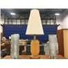 Image 2 : 3 TABLE LAMPS-MID CENTURY MODERN SPAGHETTI GLASS LAMP & 2 CONTEMPORARY GLASS TUBE LAMPS
