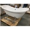 Image 1 : WHITE ACRYLIC LARGE OLD FASHION CLAWFOOT SOAKER TUB WITH TAPS & SHOWER HEAD