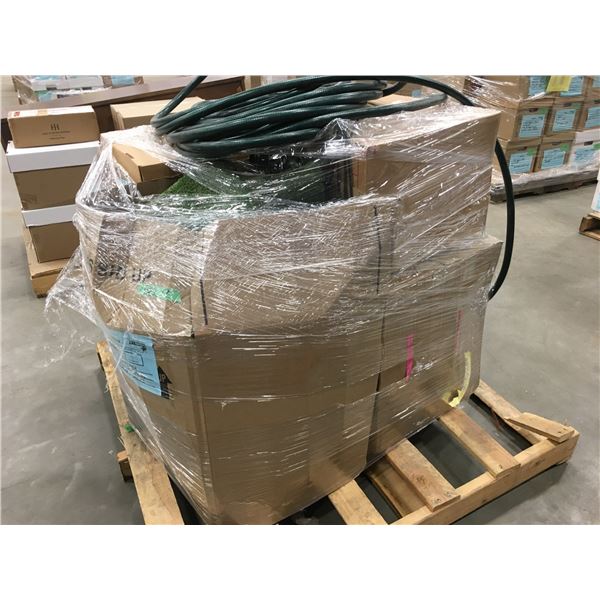 PALLET OF SET DEC CEMETERY ITEMS-FAKE PLANTS, CROSSES, SMALL ORNAMENTS, VASES, CANDLE HOLDERS,ETC