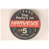 Image 2 : $5 HARVEY'S CASINO CHIP 1994 COLLECTORS SERIES