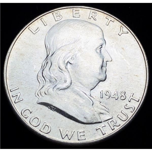 1948-D Franklin Silver Half Dollar MS64